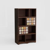 Dotwork Solid Sheesham Wood Bookshelf (Walnut Finish)